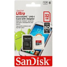 micro SDHC UHS-I Sandisk Ultra 32GB/ class10 80MB/S (без адаптера)